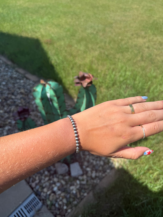 5mm sterling silver stretchy bracelet