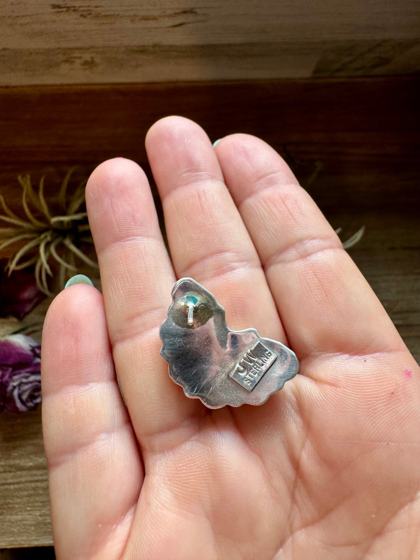 Kingman Turquoise Cluster Earrings – Sterling Silver