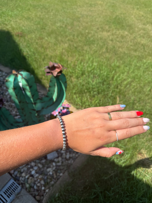 7 mm sterling silver stretchy bracelet