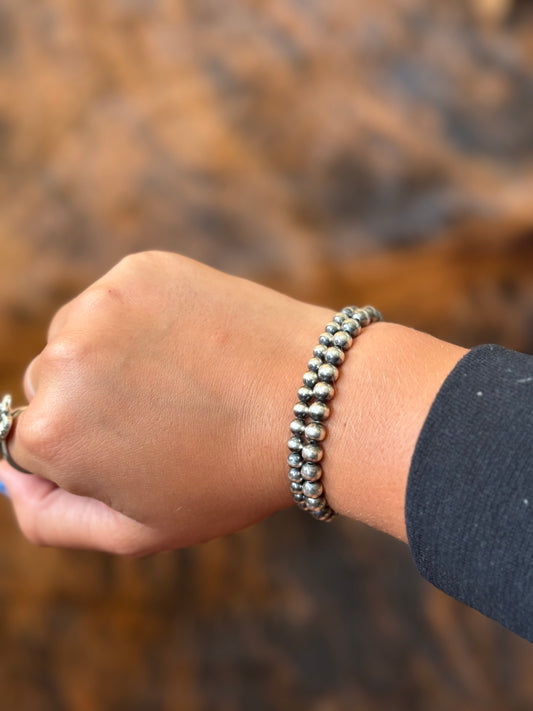 5mm sterling silver stretchy bracelet