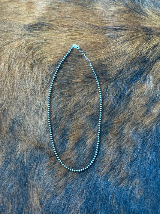 2.5 mm sterling silver pearl necklace