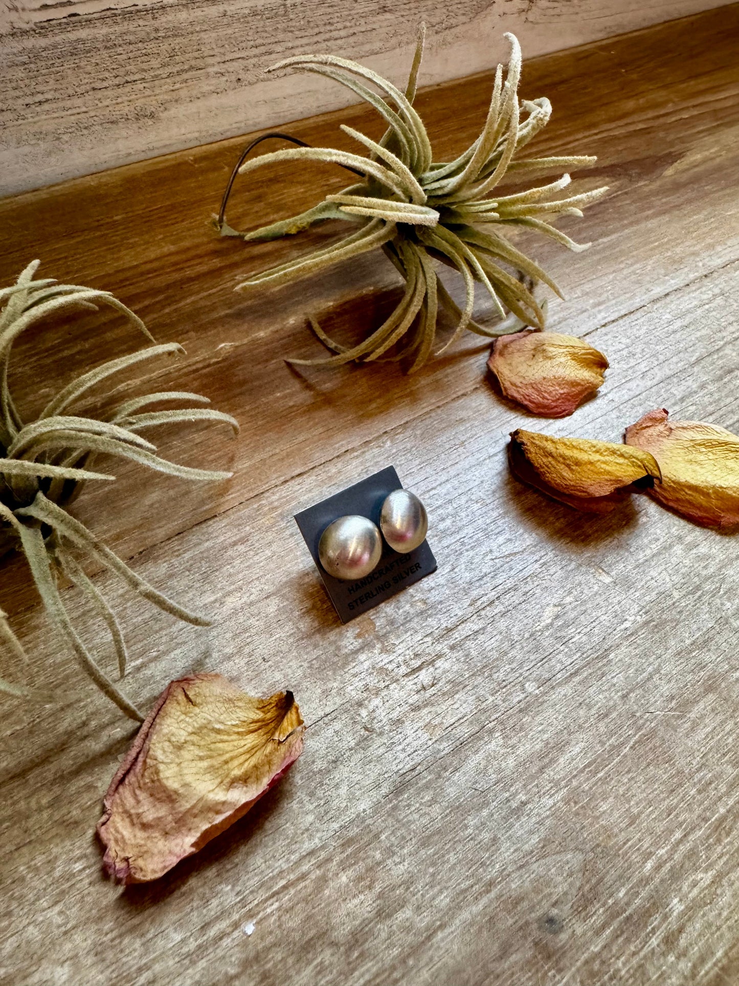 Sterling Silver Saucer Pearl Stud Earrings – 12mm, Stamp MS, USA Made