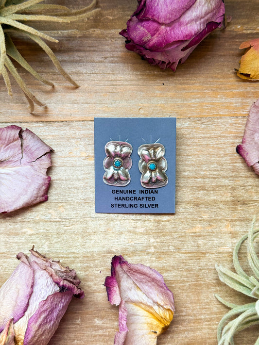 Sterling Silver Kingman Turquoise Stud Earrings