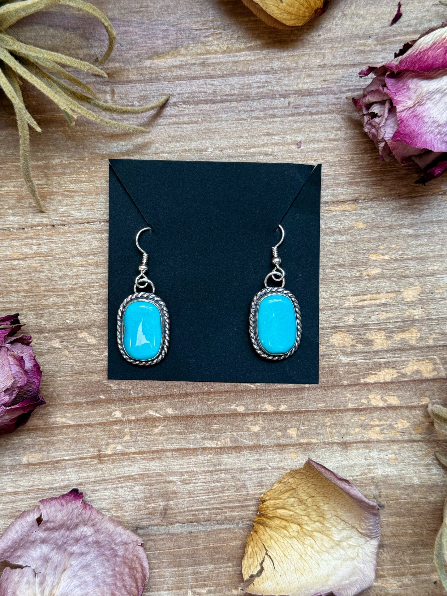 Sterling Silver Big Nugget Turquoise Dangle Earrings – Handmade by Artist Jason Ogg